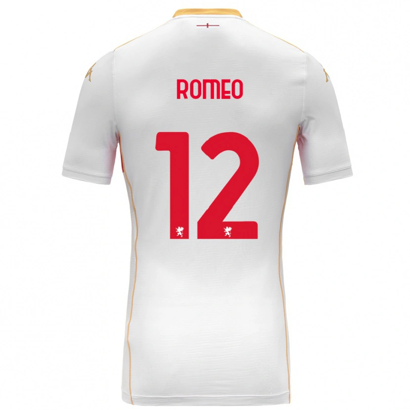 Danxen Kvinnor Emanuele Romeo #12 Vit Röd Bortatröja Matchtröjor 2025/26 Tröjor T-Tröja