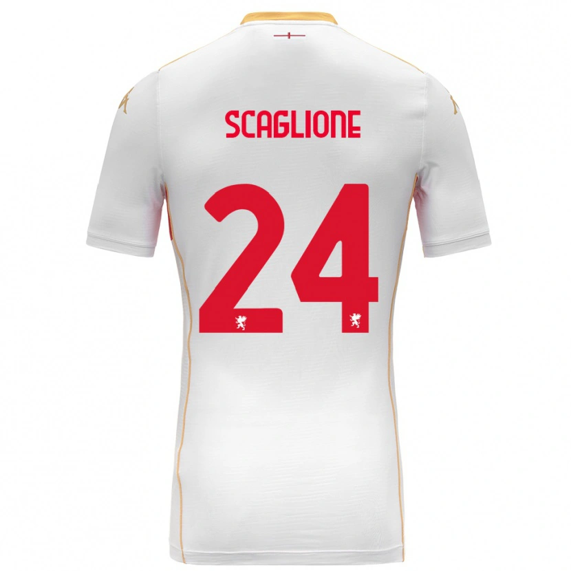 Danxen Kvinnor Roberto Scaglione #24 Vit Röd Bortatröja Matchtröjor 2025/26 Tröjor T-Tröja