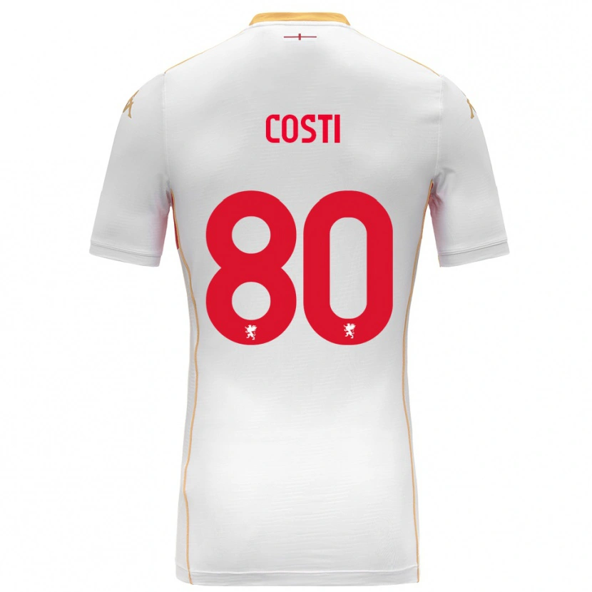 Danxen Kvinnor Fabiana Costi #80 Vit Röd Bortatröja Matchtröjor 2025/26 Tröjor T-Tröja