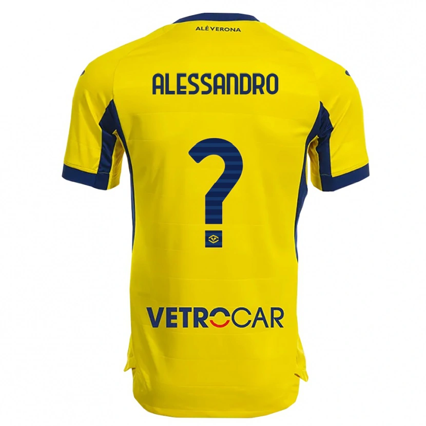 Danxen Kvinnor Alessandro Mariani #0 Gul Marinblå Bortatröja Matchtröjor 2025/26 Tröjor T-Tröja