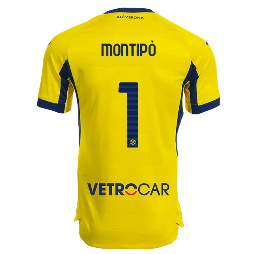 Danxen Kvinnor Lorenzo Montipò #1 Gul Marinblå Bortatröja Matchtröjor 2025/26 Tröjor T-Tröja