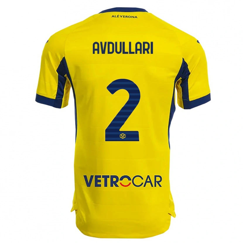 Danxen Kvinnor Davide Avdullari #2 Gul Marinblå Bortatröja Matchtröjor 2025/26 Tröjor T-Tröja