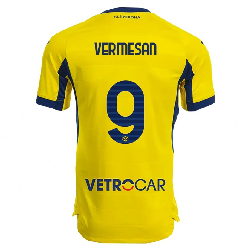 Danxen Kvinnor Ioan Vermeșan #9 Gul Marinblå Bortatröja Matchtröjor 2025/26 Tröjor T-Tröja