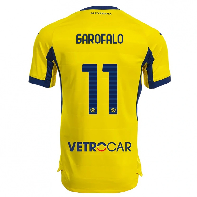 Danxen Kvinnor Lorenzo Garofalo #11 Gul Marinblå Bortatröja Matchtröjor 2025/26 Tröjor T-Tröja