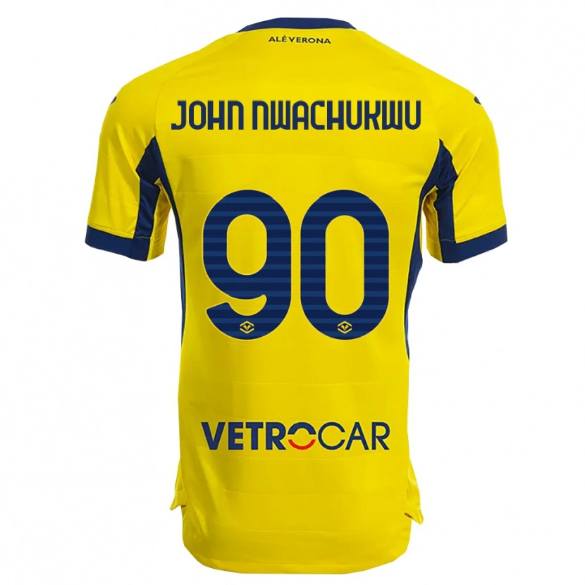 Danxen Kvinnor Samuel John Nwachukwu #90 Gul Marinblå Bortatröja Matchtröjor 2025/26 Tröjor T-Tröja