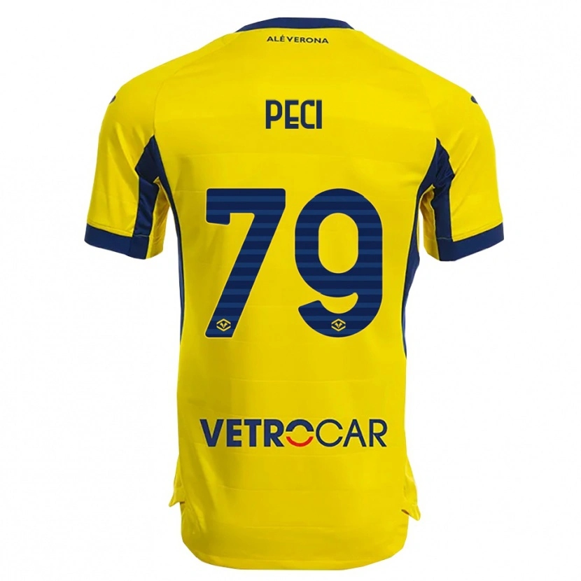 Danxen Kvinnor Jurgen Peci #79 Gul Marinblå Bortatröja Matchtröjor 2025/26 Tröjor T-Tröja