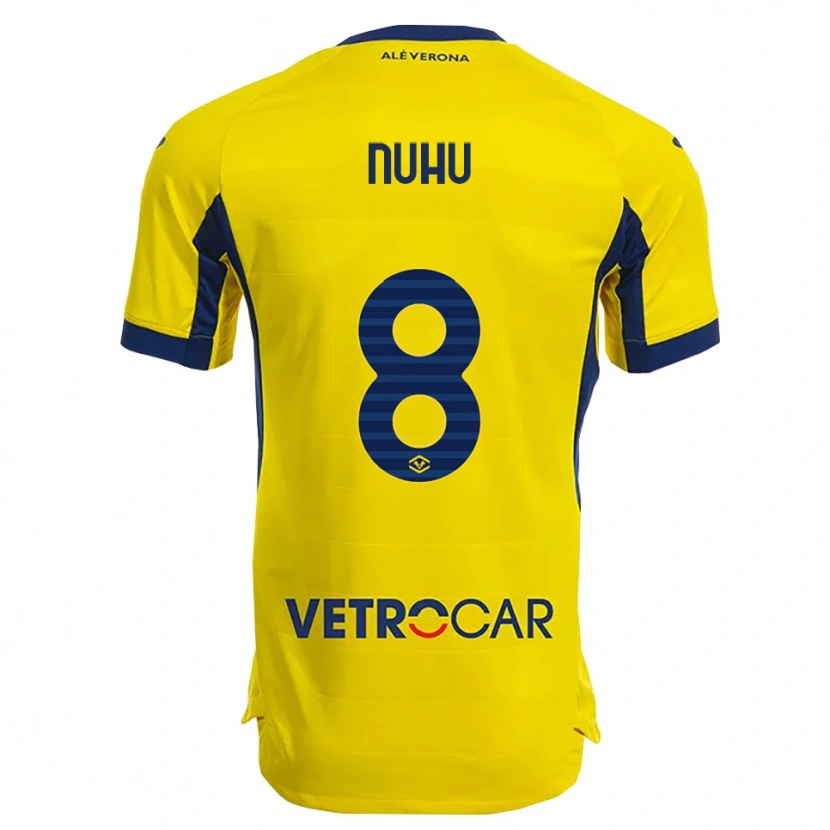 Danxen Kvinnor Obed Nuhu #8 Gul Marinblå Bortatröja Matchtröjor 2025/26 Tröjor T-Tröja