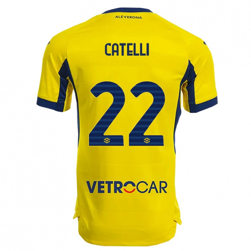 Danxen Kvinnor Anna Catelli #22 Gul Marinblå Bortatröja Matchtröjor 2025/26 Tröjor T-Tröja