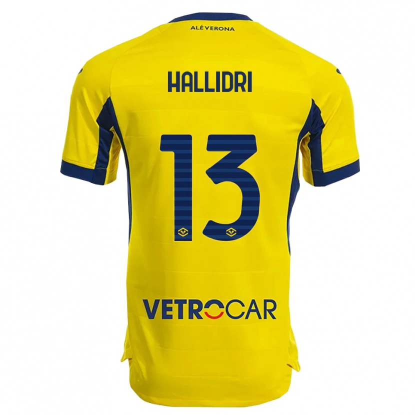 Danxen Kvinnor Fabian Hallidri #13 Gul Marinblå Bortatröja Matchtröjor 2025/26 Tröjor T-Tröja
