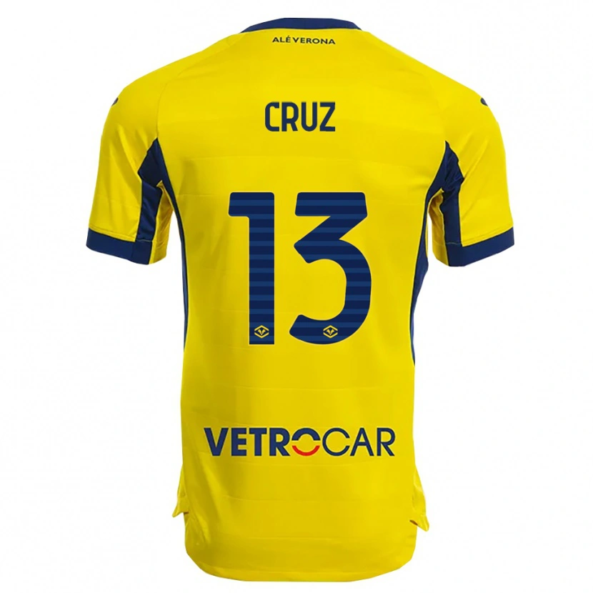 Danxen Kvinnor Juan Manuel Cruz #13 Gul Marinblå Bortatröja Matchtröjor 2025/26 Tröjor T-Tröja