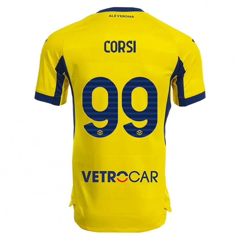 Danxen Kvinnor Sara Corsi #99 Gul Marinblå Bortatröja Matchtröjor 2025/26 Tröjor T-Tröja