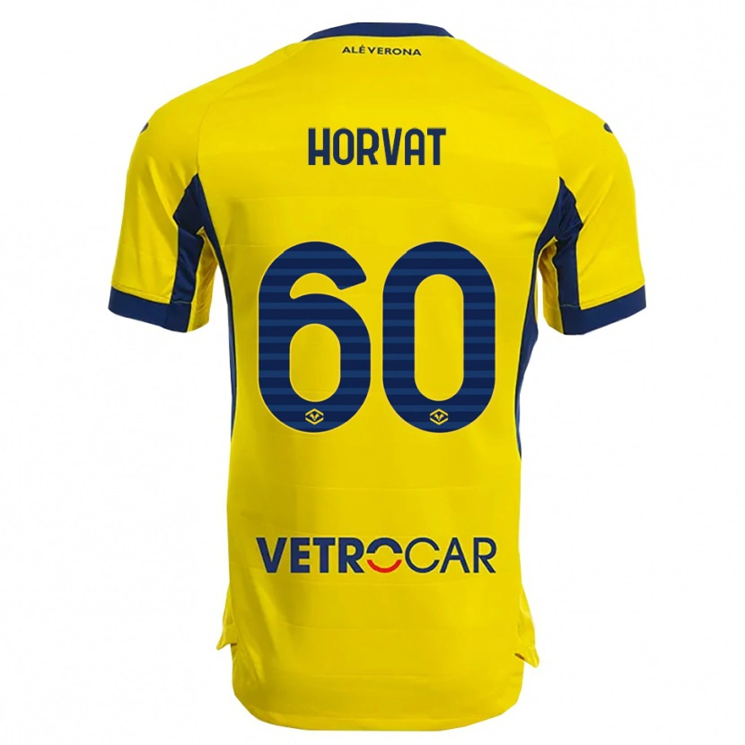 Danxen Kvinnor Mihaela Horvat #60 Gul Marinblå Bortatröja Matchtröjor 2025/26 Tröjor T-Tröja