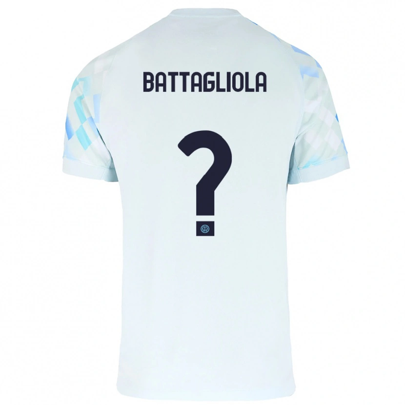 Danxen Kvinnor Lorenzo Battagliola #0 Vit Blå Bortatröja Matchtröjor 2025/26 Tröjor T-Tröja