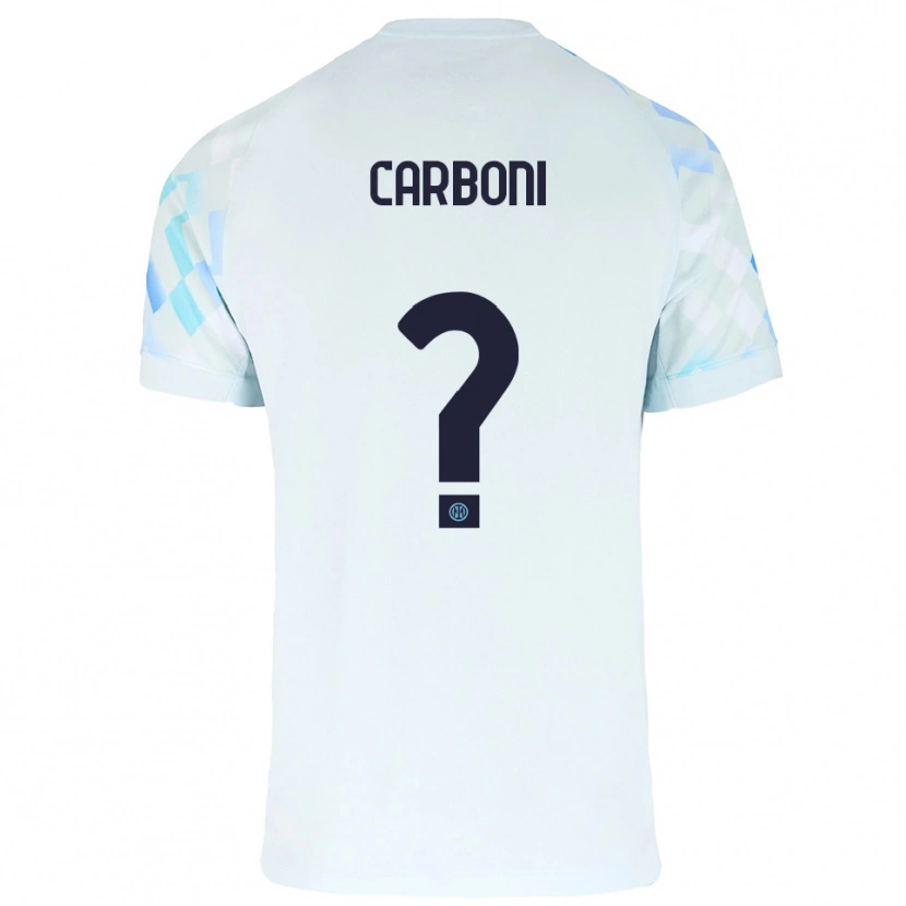 Danxen Kvinnor Cristiano Carboni #0 Vit Blå Bortatröja Matchtröjor 2025/26 Tröjor T-Tröja