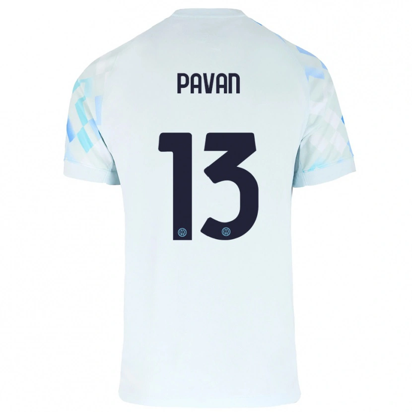 Danxen Kvinnor Federico Pavan #13 Vit Blå Bortatröja Matchtröjor 2025/26 Tröjor T-Tröja