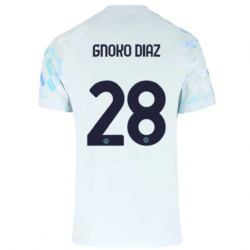 Danxen Kvinnor Hillary Gnoko Diaz #28 Vit Blå Bortatröja Matchtröjor 2025/26 Tröjor T-Tröja