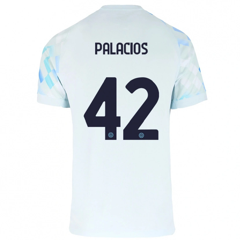 Danxen Kvinnor Tomás Palacios #42 Vit Blå Bortatröja Matchtröjor 2025/26 Tröjor T-Tröja