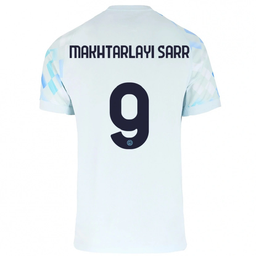 Danxen Kvinnor Amadou Makhtarlayi Sarr #9 Vit Blå Bortatröja Matchtröjor 2025/26 Tröjor T-Tröja
