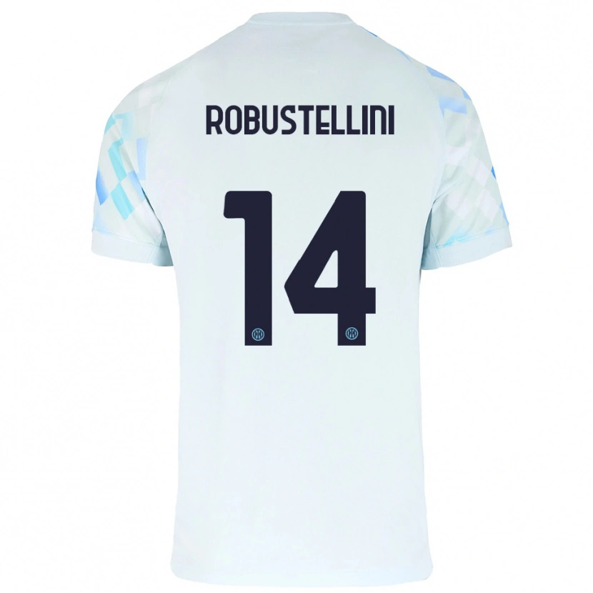 Danxen Kvinnor Chiara Robustellini #14 Vit Blå Bortatröja Matchtröjor 2025/26 Tröjor T-Tröja