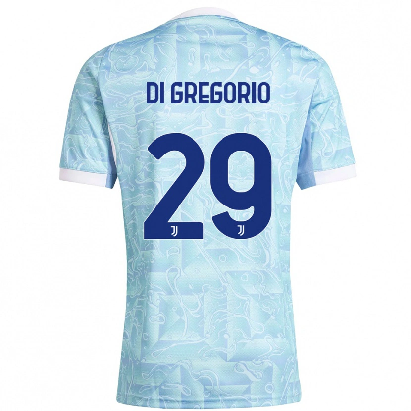 Danxen Kvinnor Michele Di Gregorio #29 Himmelsblå Gul Bortatröja Matchtröjor 2025/26 Tröjor T-Tröja