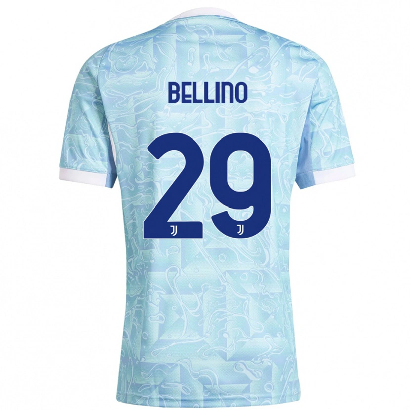 Danxen Kvinnor Filippo Bellino #29 Himmelsblå Gul Bortatröja Matchtröjor 2025/26 Tröjor T-Tröja