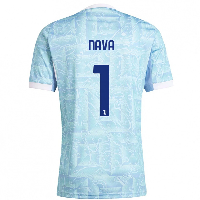 Danxen Kvinnor Sebastiano Nava #1 Himmelsblå Gul Bortatröja Matchtröjor 2025/26 Tröjor T-Tröja