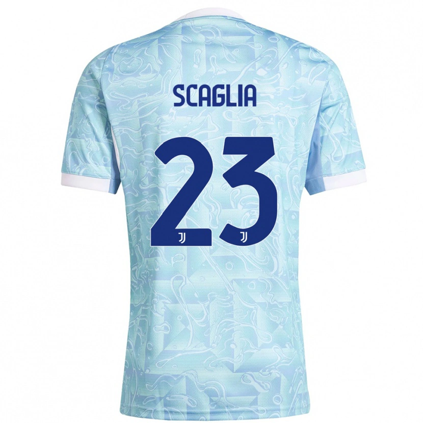 Danxen Kvinnor Filippo Scaglia #23 Himmelsblå Gul Bortatröja Matchtröjor 2025/26 Tröjor T-Tröja