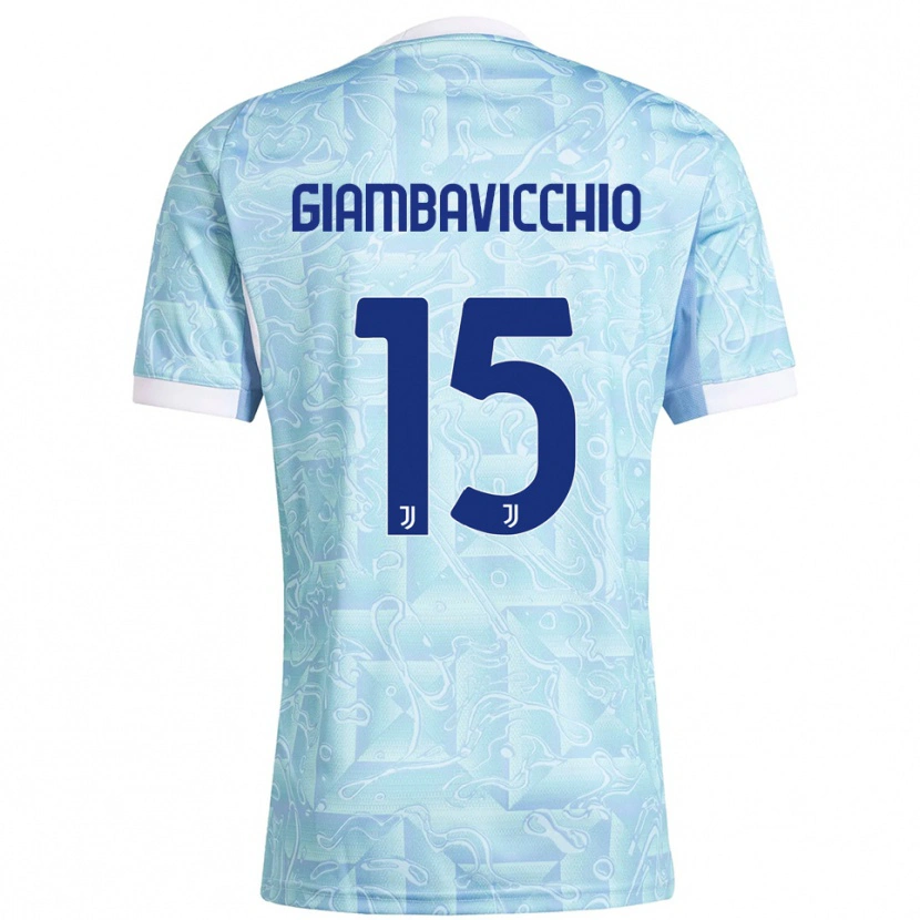 Danxen Kvinnor Franco Giambavicchio #15 Himmelsblå Gul Bortatröja Matchtröjor 2025/26 Tröjor T-Tröja