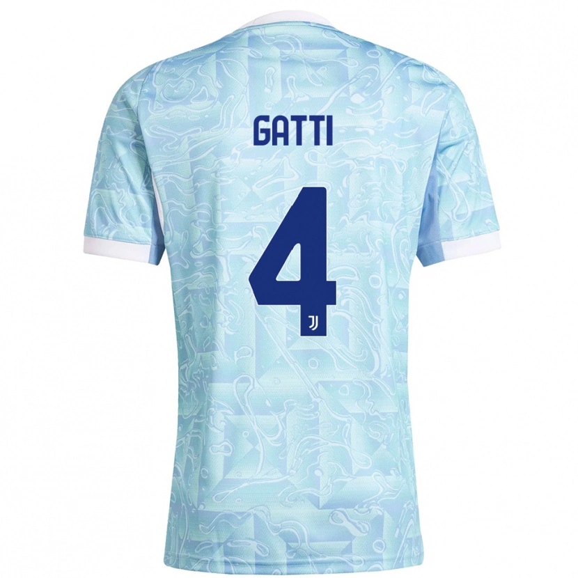 Danxen Kvinnor Federico Gatti #4 Himmelsblå Gul Bortatröja Matchtröjor 2025/26 Tröjor T-Tröja