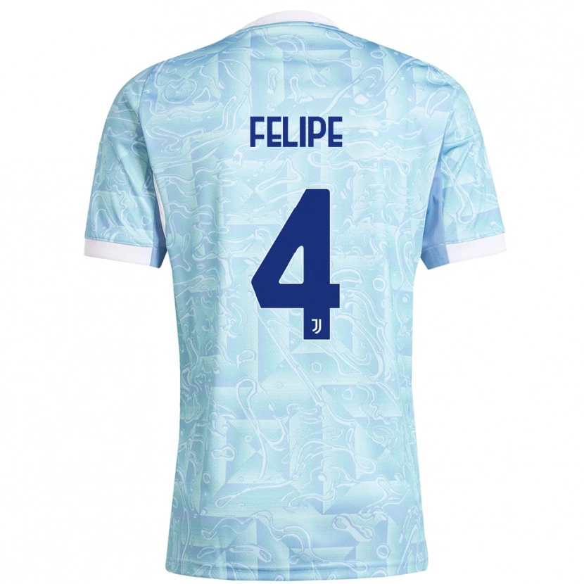 Danxen Kvinnor Pedro Felipe #4 Himmelsblå Gul Bortatröja Matchtröjor 2025/26 Tröjor T-Tröja