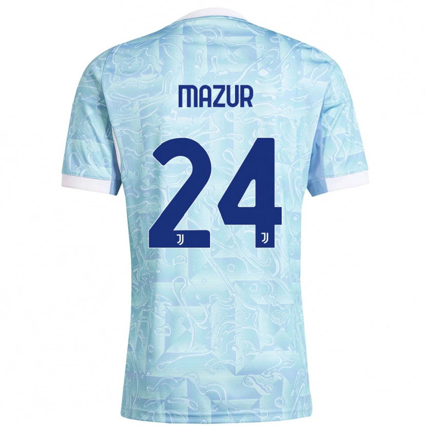 Danxen Kvinnor Patryk Mazur #24 Himmelsblå Gul Bortatröja Matchtröjor 2025/26 Tröjor T-Tröja