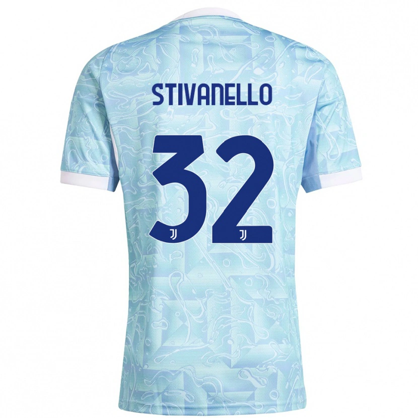Danxen Kvinnor Riccardo Stivanello #32 Himmelsblå Gul Bortatröja Matchtröjor 2025/26 Tröjor T-Tröja