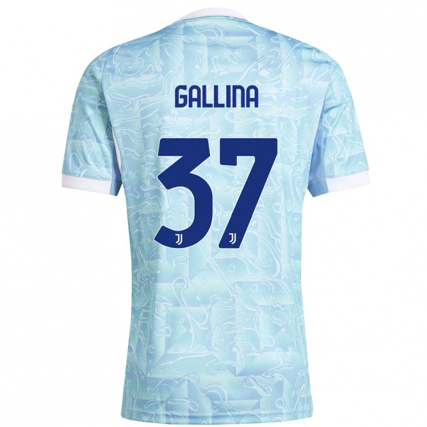 Danxen Kvinnor Arianna Gallina #37 Himmelsblå Gul Bortatröja Matchtröjor 2025/26 Tröjor T-Tröja