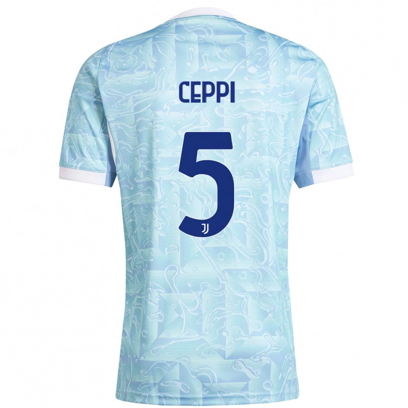 Danxen Kvinnor Paolo Ceppi #5 Himmelsblå Gul Bortatröja Matchtröjor 2025/26 Tröjor T-Tröja