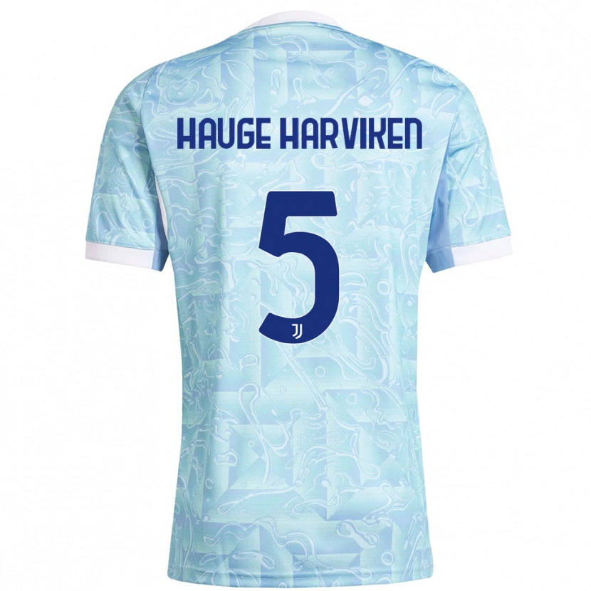 Danxen Kvinnor Mathilde Hauge Harviken #5 Himmelsblå Gul Bortatröja Matchtröjor 2025/26 Tröjor T-Tröja