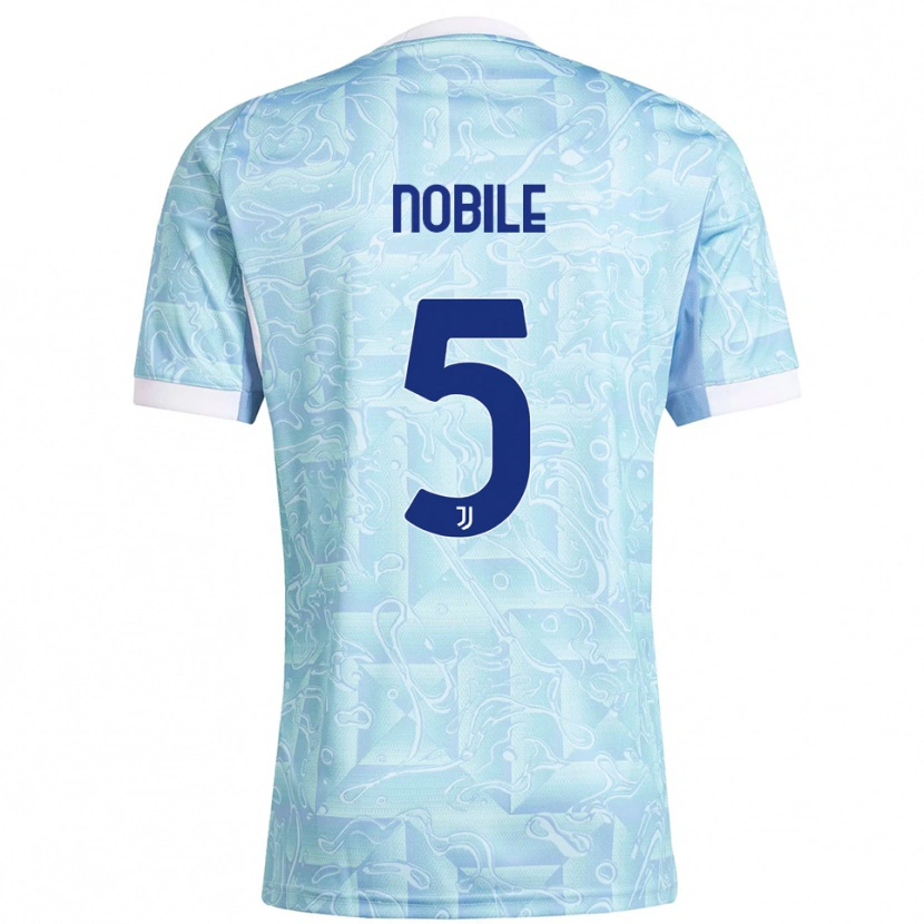 Danxen Kvinnor Riccardo Nobile #5 Himmelsblå Gul Bortatröja Matchtröjor 2025/26 Tröjor T-Tröja