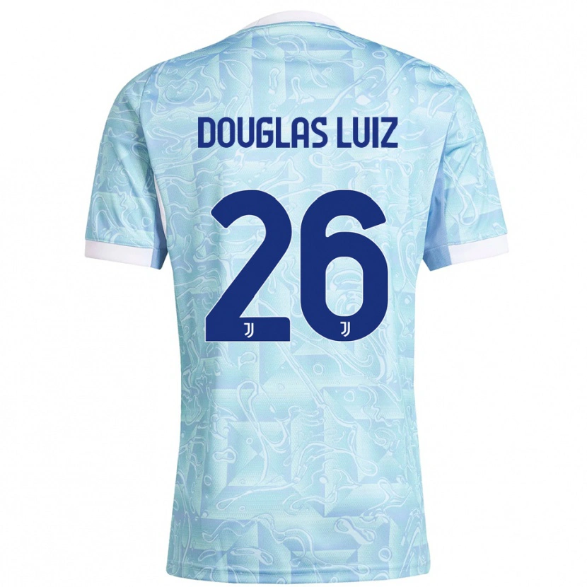 Danxen Kvinnor Douglas Luiz #26 Himmelsblå Gul Bortatröja Matchtröjor 2025/26 Tröjor T-Tröja