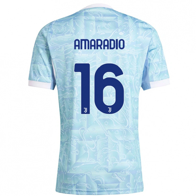 Danxen Kvinnor Luca Amaradio #16 Himmelsblå Gul Bortatröja Matchtröjor 2025/26 Tröjor T-Tröja