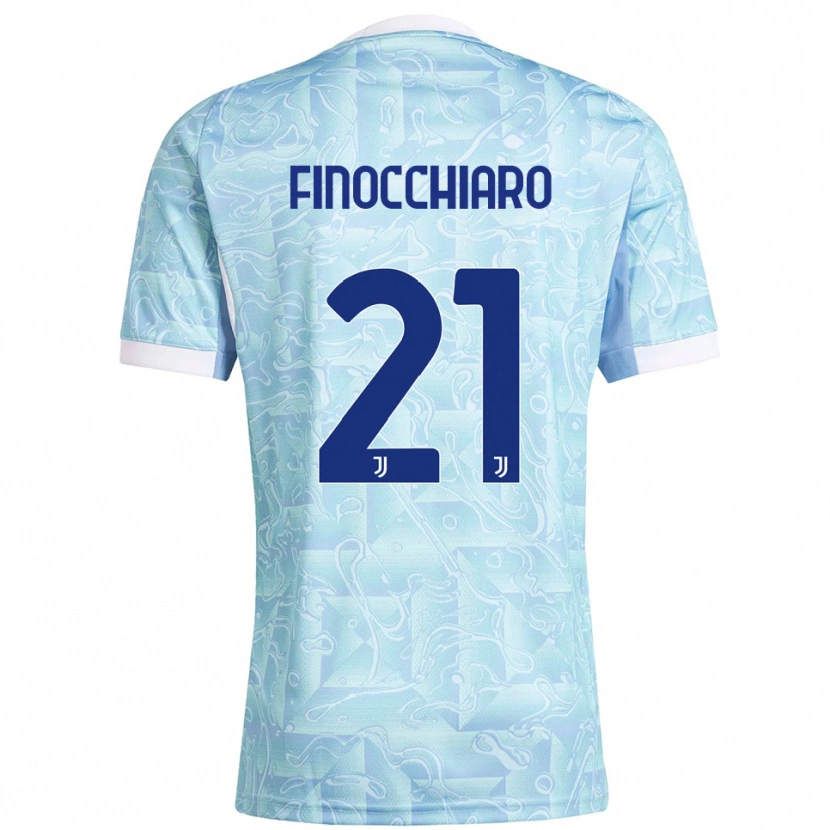 Danxen Kvinnor Gabriele Finocchiaro #21 Himmelsblå Gul Bortatröja Matchtröjor 2025/26 Tröjor T-Tröja