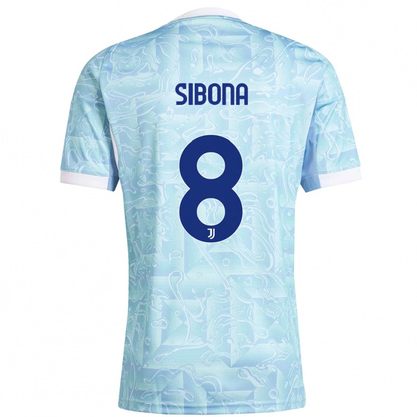 Danxen Kvinnor Tommaso Sibona #8 Himmelsblå Gul Bortatröja Matchtröjor 2025/26 Tröjor T-Tröja