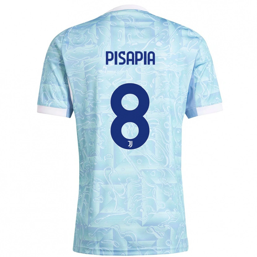 Danxen Kvinnor Luciano Pisapia #8 Himmelsblå Gul Bortatröja Matchtröjor 2025/26 Tröjor T-Tröja
