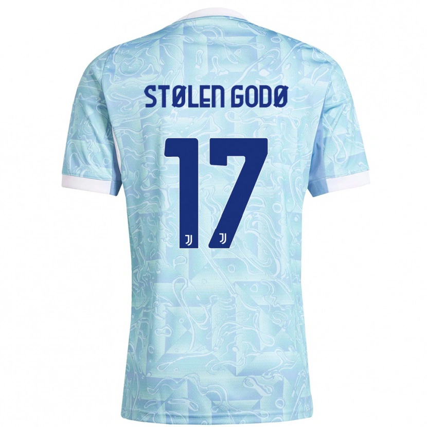 Danxen Kvinnor Emma Stølen Godø #17 Himmelsblå Gul Bortatröja Matchtröjor 2025/26 Tröjor T-Tröja