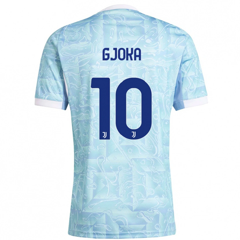 Danxen Kvinnor Kevin Gjoka #10 Himmelsblå Gul Bortatröja Matchtröjor 2025/26 Tröjor T-Tröja