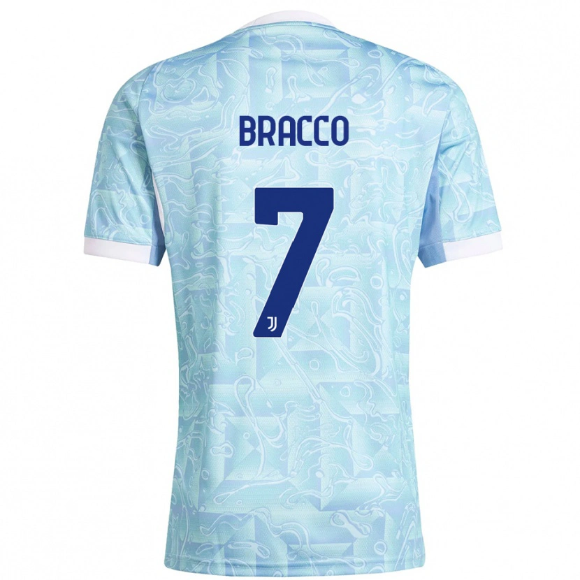 Danxen Kvinnor Luca Bracco #7 Himmelsblå Gul Bortatröja Matchtröjor 2025/26 Tröjor T-Tröja