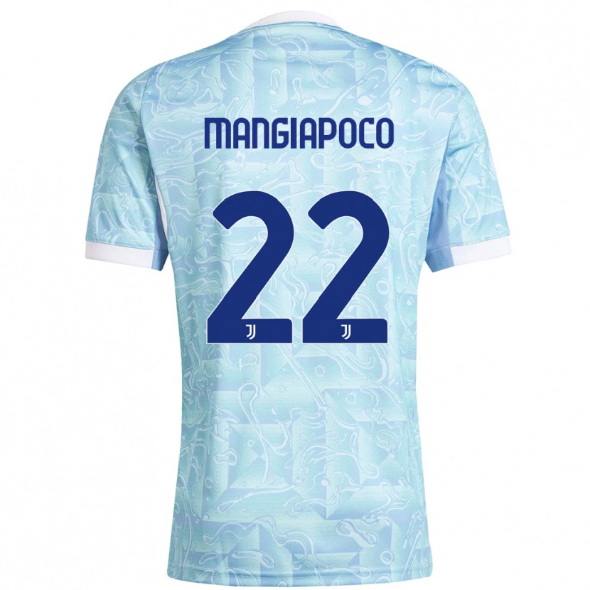 Danxen Kvinnor Stefano Mangiapoco #22 Himmelsblå Gul Bortatröja Matchtröjor 2025/26 Tröjor T-Tröja