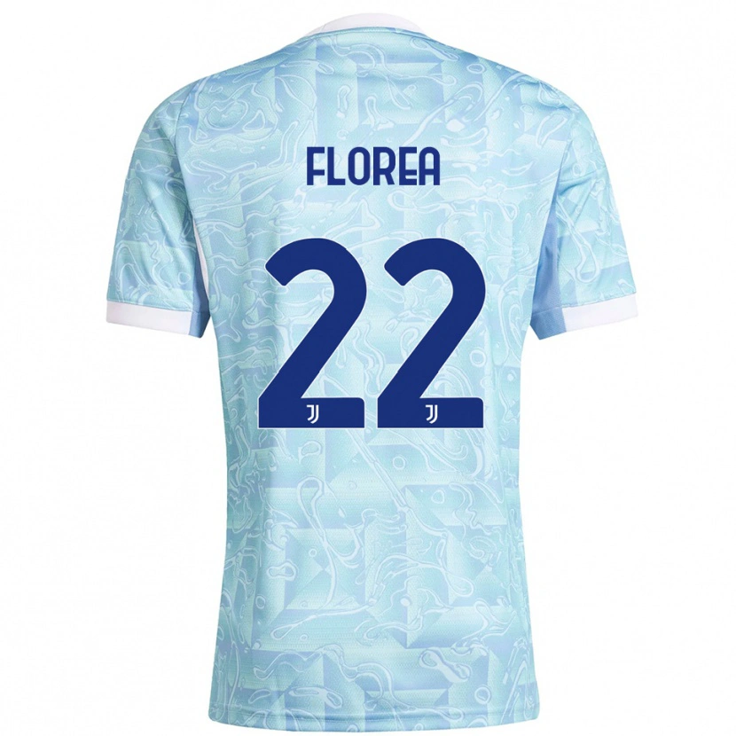 Danxen Kvinnor Andrei Florea #22 Himmelsblå Gul Bortatröja Matchtröjor 2025/26 Tröjor T-Tröja