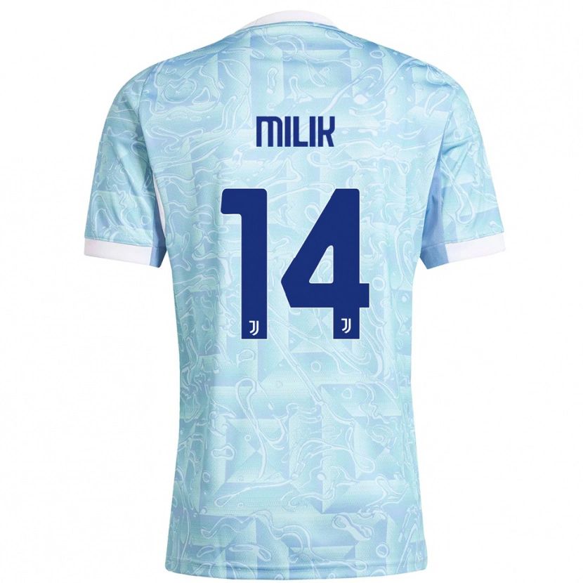 Danxen Kvinnor Arkadiusz Milik #14 Himmelsblå Gul Bortatröja Matchtröjor 2025/26 Tröjor T-Tröja
