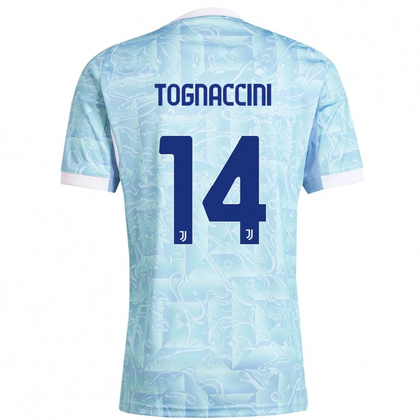 Danxen Kvinnor Vittorio Tognaccini #14 Himmelsblå Gul Bortatröja Matchtröjor 2025/26 Tröjor T-Tröja