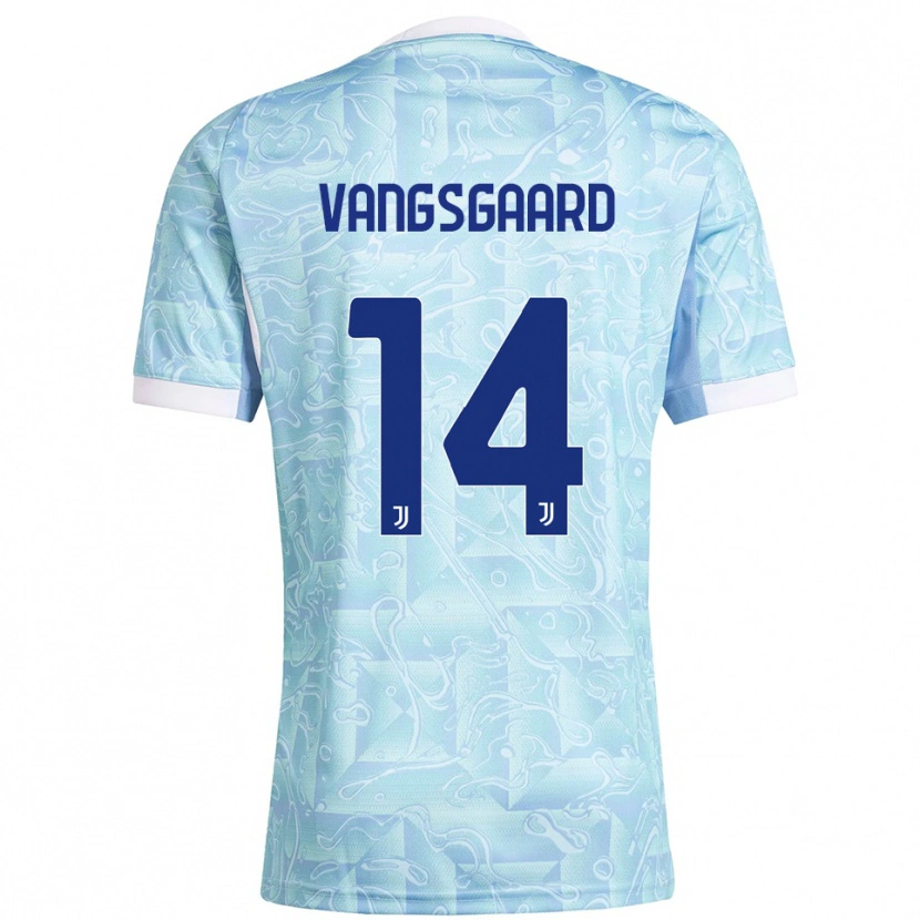 Danxen Kvinnor Amalie Jørgensen Vangsgaard #14 Himmelsblå Gul Bortatröja Matchtröjor 2025/26 Tröjor T-Tröja