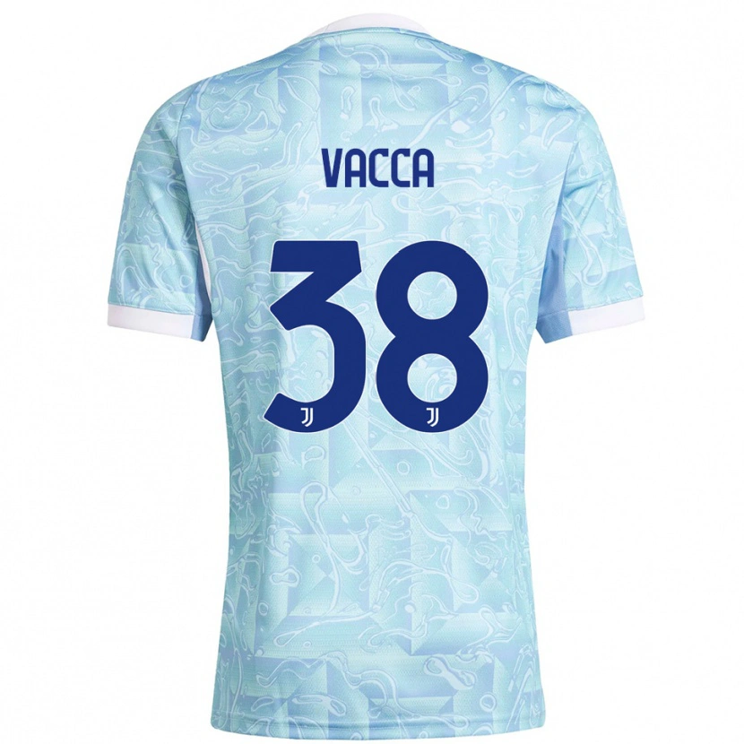 Danxen Kvinnor Alessio Vacca #38 Himmelsblå Gul Bortatröja Matchtröjor 2025/26 Tröjor T-Tröja